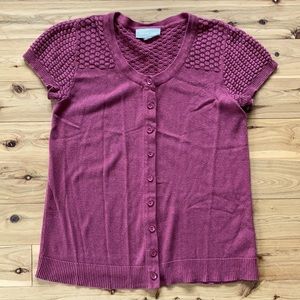 ModCloth Wine colored short sleeve cardigan